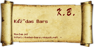 Kádas Bars névjegykártya